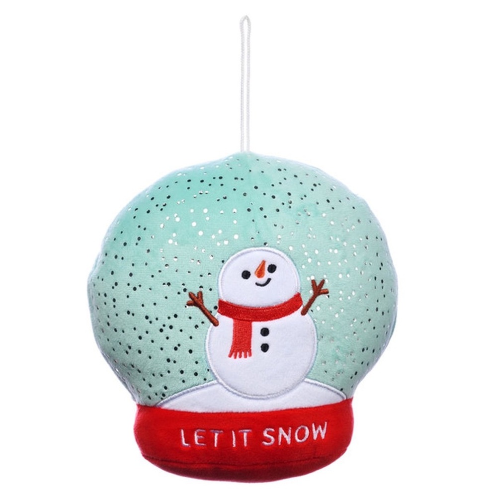 American Greetings Christmas Plush Snowglobe Ornament - LET IT SNOW